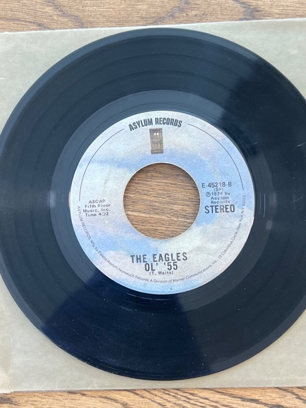 The Eagles Best Of My Love Ol 55 Asylum Records 45 RPM E-45218 Stereo 1974